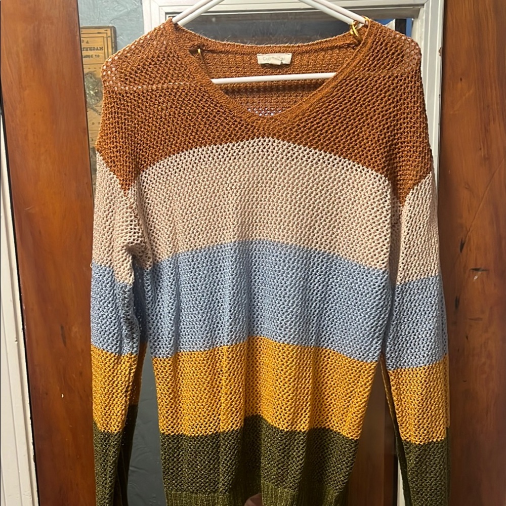 Striped Knit Sweater in Earth Tones